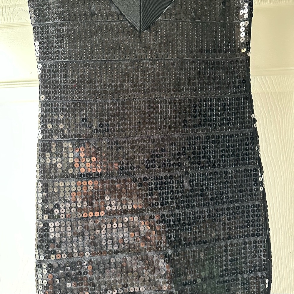 Aqua Y2K Black Sequin Mini Dress - Picture 4 of 9